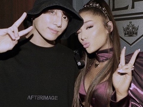 BTSジョングク、世界の歌姫アリアナ・グランデとツーショット！ 「僕も頑張ります」