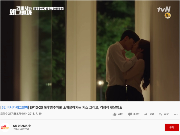 【画像】“キス職人” パク・ソジュン＆パク・ミニョンの「2年前の濃厚キスシーン」に世界が再注目