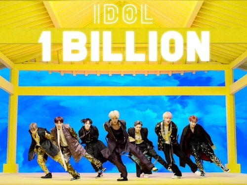 BTSの『IDOL』MVが再生回数10億回突破！6本目の「10億越え」に