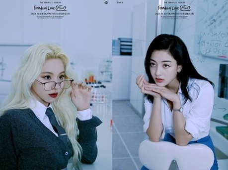 TWICE、新曲のコンセプトフォトでオフィスルック公開！愛について研究するメンバーらに注目