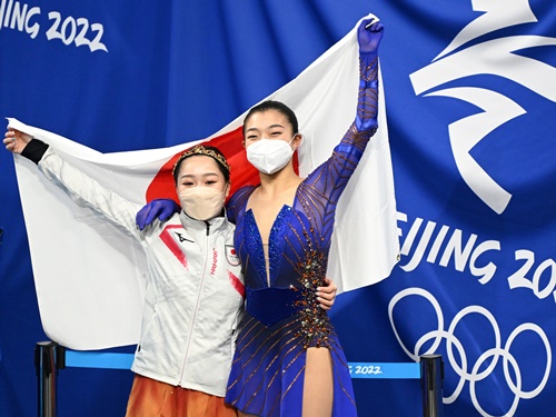 坂本花織、笑顔の銅メダル！樋口新葉、河辺愛菜も熱演…韓国メディアが撮った女子フィギュア日本勢【PHOTO】