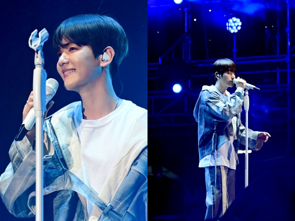 除隊したEXO・ベクヒョン、圧巻のパフォーマンスで会場を魅了！“胸キュン笑顔”にも注目【独自写真10枚】