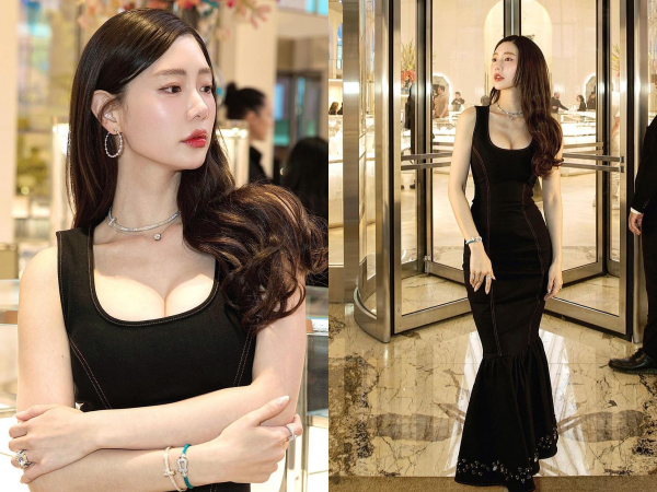 「胸元が…」“世界で最も美しい女性”2位の韓国女優、体のラインあらわなマーメイドドレス姿【PHOTO】