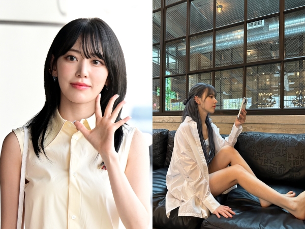 【写真】「2次元ビジュすぎる」宮脇咲良、白シャツから伸びる生足を惜しげもなく披露！