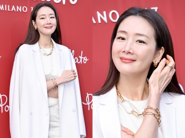 一体何頭身!?『冬ソナ』女優チェ・ジウ、174cmの高身長が目立つオールホワイトコーデで登場！【独自写真】
