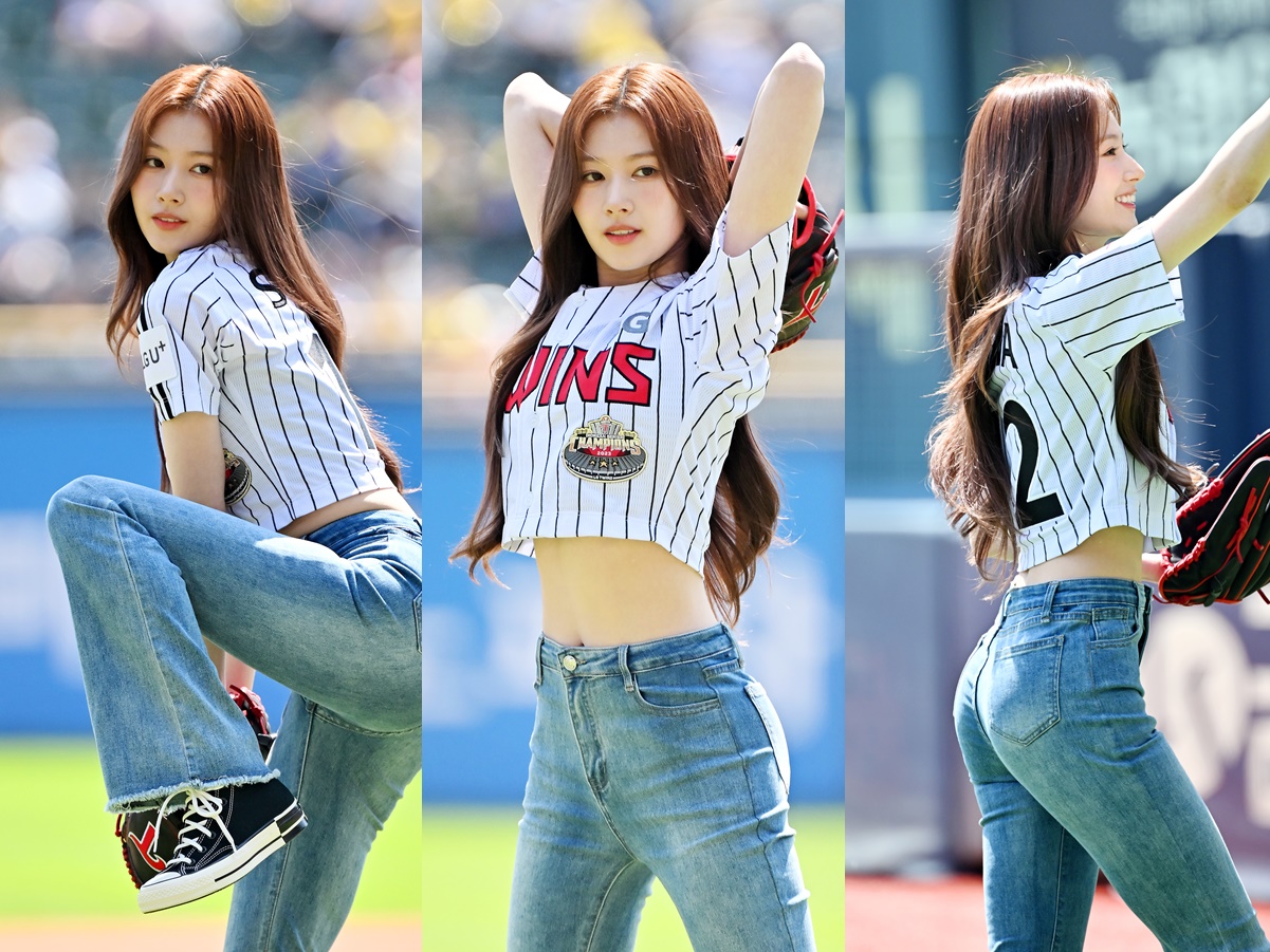 【写真】TWICE・サナ、美しすぎる始球式にファン釘付け…“極細ウエスト”あらわの大胆フォーム
