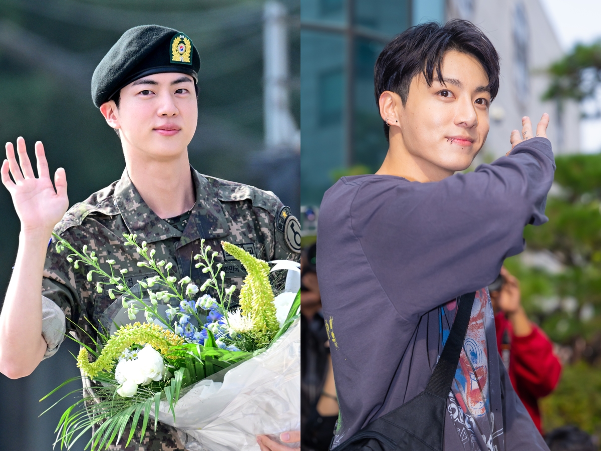 【写真】BTS・JIN、“末っ子”JUNG KOOKへの愛が止まらない…短髪だからこそ目立つハンサムビジュに釘付け