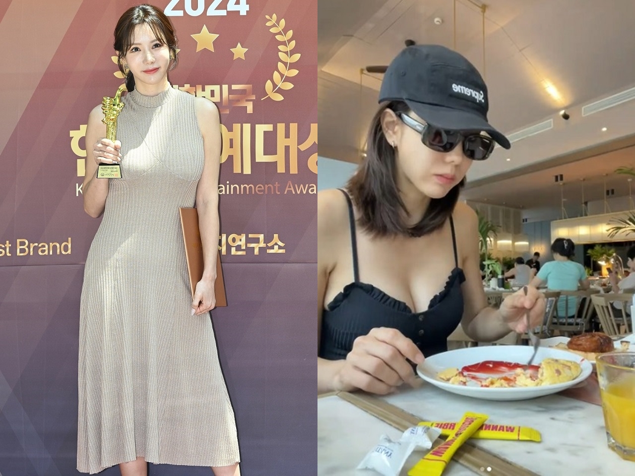 【写真】「はみ出てしまいそう…」ママになったAFTERSCHOOL出身ジョンア、黒キャミで“豊満な魅力”を発揮