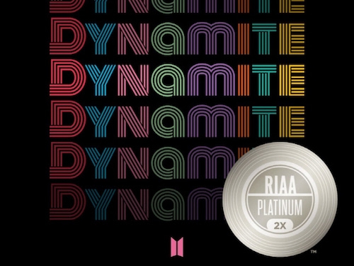 BTS（防弾少年団）の『Dynamite』、米国レコード協会からダブル・プラチナ認定