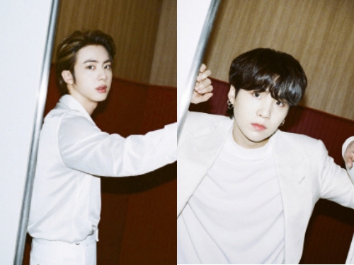 BTSのJINとSUGA、純白のスーツスタイルでファンの心を溶かす…【PHOTO】
